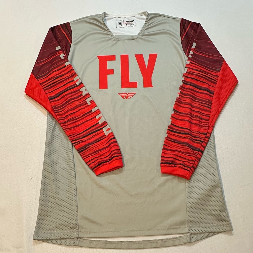 Fly Racing Kinetic Moto Jersey Medium Red Gray